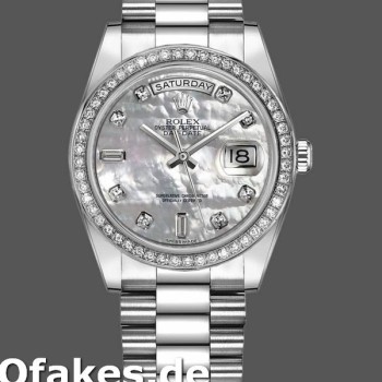 Super Clone Unisex's Rolex Day-Date 36mm Unisex-118346-White MOP Dial MOP