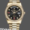 Super Clone Unisex's Rolex Day-Date 36mm Unisex-118348-Black Diamond Dial Black<br />