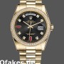 Super Clone Unisex's Rolex Day-Date 36mm Unisex-118348-Black Diamond Dial Black<br />