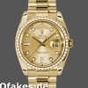 Super Clone Men's Rolex Day-Date 36mm Unisex-118348-Champagne Diamond Dial-Yellow Gold Champagne