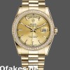 Super Clone Unisex's Rolex Day-Date 36mm Unisex-118348-Champagne Index Dial-Yellow Gold Champagne