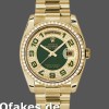 Super Clone Unisex's Rolex Day-Date 36mm Unisex-118348-Green Diamond Dial-Yellow Gold Green