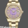 Super Clone Unisex's Rolex Day-Date 36mm Unisex-118348-Lavender Jade Carousel Dial-Yellow Gold Lavender<br />
