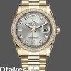 Super Clone Unisex's Rolex Day-Date 36mm Unisex-118348-Silver Diamond Dial Silver