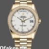 Super Clone Unisex's Rolex Day-Date 36mm Unisex-118348-Yellow Gold-White Dial White<br />