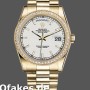 Super Clone Unisex's Rolex Day-Date 36mm Unisex-118348-Yellow Gold-White Dial White<br />