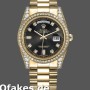 Super Clone Unisex's Rolex Day-Date 36mm Unisex-118388-Black Diamond Dial Black<br />