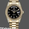 Super Clone Unisex's Rolex Day-Date 36mm Unisex-118388-Black Index Dial Black