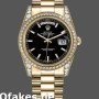 Super Clone Unisex's Rolex Day-Date 36mm Unisex-118388-Black Index Dial Black