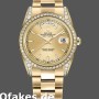 Super Clone Unisex's Rolex Day-Date 36mm Unisex-118388-Champagne Index Dial Champagne