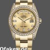 Super Clone Unisex's Rolex Day-Date 36mm Unisex-118388-Diamond Bezel-Champagne Dial Champagne