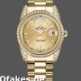 Super Clone Unisex's Rolex Day-Date 36mm Unisex-118388-Diamond Bezel-Champagne Index Dial Champagne