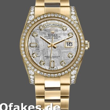 Super Clone Unisex's Rolex Day-Date 36mm Unisex-118388-Diamond Bezel-Meteorite Dial Meteorite<br />