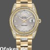 Super Clone Unisex's Rolex Day-Date 36mm Unisex-118388-Diamond Bezel-Silver Index Dial Silver