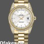 Super Clone Unisex's Rolex Day-Date 36mm Unisex-118388-Diamond Bezel-White Dial White<br />