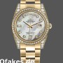 Super Clone Unisex's Rolex Day-Date 36mm Unisex-118388-White MOP-Diamond Dial MOP