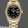 Super Clone Unisex's Rolex Day-Date 36mm Unisex-118388-Yellow Gold-Black Index Dial Black