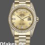 Super Clone Unisex's Rolex Day-Date 36mm Unisex-118388-Yellow Gold-Champagne Dial Champagne