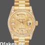 Super Clone Unisex's Rolex Day-Date 36mm Unisex-118388-Yellow Gold-Champagne Diamond Dial Champagne
