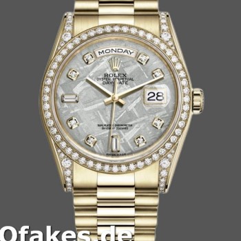 Super Clone Unisex's Rolex Day-Date 36mm Unisex-118388-Yellow Gold-Diamond Meteorite Dial Meteorite<br />