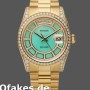 Super Clone Unisex's Rolex Day-Date 36mm Unisex-118388-Yellow Gold-Green Diamond Dial Green&nbsp;<br />