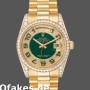 Super Clone Unisex's Rolex Day-Date 36mm Unisex-118388-Yellow Gold-Green Enamel Diamond Dial Green&nbsp;<br />