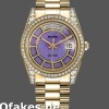 Super Clone Unisex's Rolex Day-Date 36mm Unisex-118388-Yellow Gold-Lavender Purple Dial Purple<br />