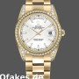 Super Clone Unisex's Rolex Day-Date 36mm Unisex-118388-Yellow Gold-White Dial White<br />