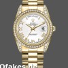 Super Clone Unisex's Rolex Day-Date 36mm Unisex-118388-Yellow Gold-White Roman Numeral Dial White<br />