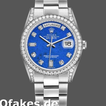 Super Clone Unisex's Rolex Day-Date 36mm Unisex-118389-Diamond Bezel-Blue Dial Blue<br />