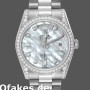 Super Clone Unisex's Rolex Day-Date 36mm Unisex-118389-Diamond Bezel-MOP White Dial MOP