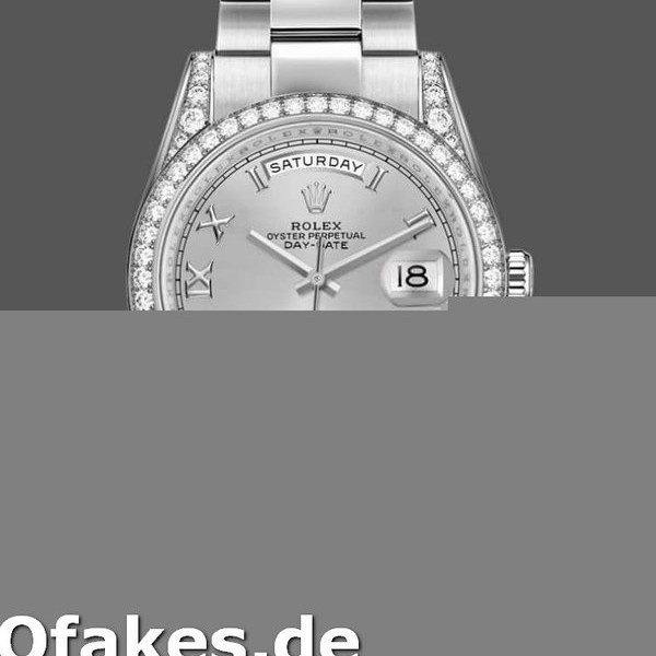 Super Clone Unisex's Rolex Day-Date 36mm Unisex-118389-Silver Roman Numeral Dial Silver