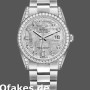 Super Clone Unisex's Rolex Day-Date 36mm Unisex-118389-White Gold-Meteorite Grey Dial Meteorite<br />