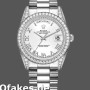 Super Clone Unisex's Rolex Day-Date 36mm Unisex-118389-White Gold-White Roman Numeral Dial White