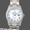 Super Clone Unisex's Rolex Day-Date 36mm Unisex-118389-White Roman Numeral Dial White