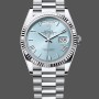 Super Clone Unisex's Rolex Day Date 36-m128398TBR 0035, Green Dial, Diamond‑Set Bezel, President Bracelet, Green Dial