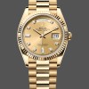 Super Clone Unisex's Rolex Day-Date 36mm Unisex-128238 0008-Fluted Bezel-Champagne Diamond Dial Champagne