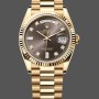 Super Clone Unisex's Rolex Day-Date 36mm Unisex-128238-Fluted Bezel-Dark Grey Dial Grey