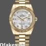 Super Clone Unisex's Rolex Day-Date 36mm Unisex-128238-Fluted Bezel-White MOP Dial MOP