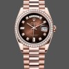 Super Clone Unisex's Rolex Day-Date 36mm Unisex-128345RBR-Brown Ombre Dial-Everose Gold Brown