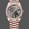 Super Clone Unisex's Rolex Day-Date 36mm Unisex-128345RBR-Slate Dial-Everose Gold Slate