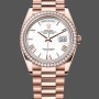Super Clone Unisex's Rolex Day-Date 36mm Unisex-128345RBR-White Dial-Everose Gold White