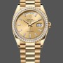 Super Clone Unisex's Rolex Day-Date 36mm Unisex-128348RBR-Champagne Index Dial-Yellow Gold Champagne