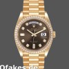 Super Clone Unisex's Rolex Day-Date 36mm Unisex-128348RBR-Dark Grey Dial-Yellow Gold Grey