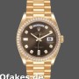 Super Clone Unisex's Rolex Day-Date 36mm Unisex-128348RBR-Dark Grey Dial-Yellow Gold Grey