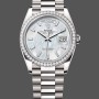 Super Clone Unisex's Rolex Day-Date 36mm Women's-128349RBR-White Mother of Pearl Dial-Diamond Bezel MOP