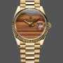 Super Clone Unisex's Rolex Day Date 36-m128398TBR 0035, Green Dial, Diamond‑Set Bezel, President Bracelet, Green Dial
