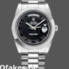 Super Clone Men's Rolex Day-Date-218206, 41mm, Platinum, Concentric Black Dial, Men’s Black
