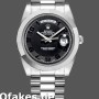 Super Clone Men's Rolex Day-Date-218206, 41mm, Platinum, Concentric Black Dial, Men’s Black