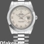 Super Clone Men's Rolex Day-Date-218206, 41mm, Platinum, Concentric Circle Ivory Roman Numeral Dial, Men’s Ivory